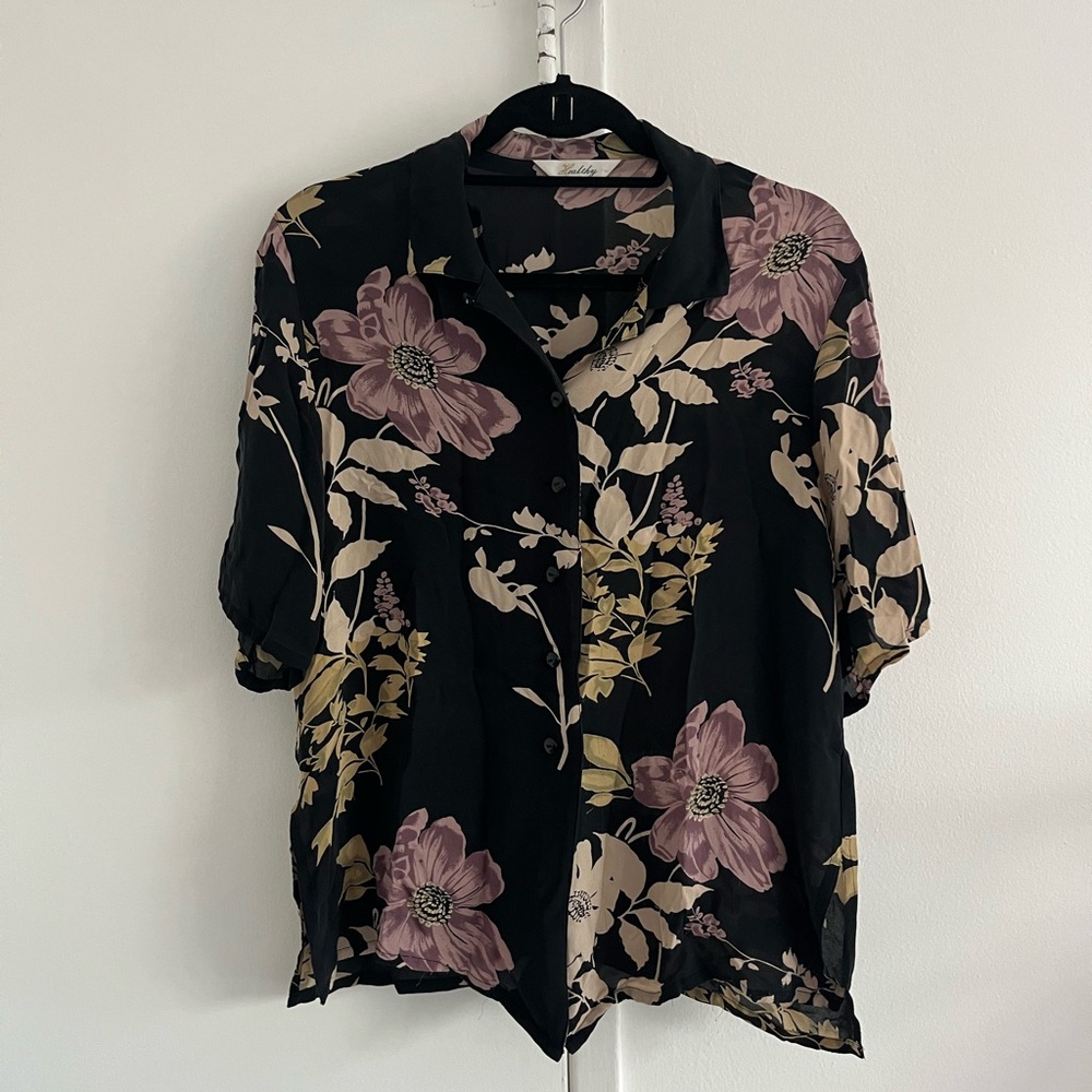 Floral Black Blouse